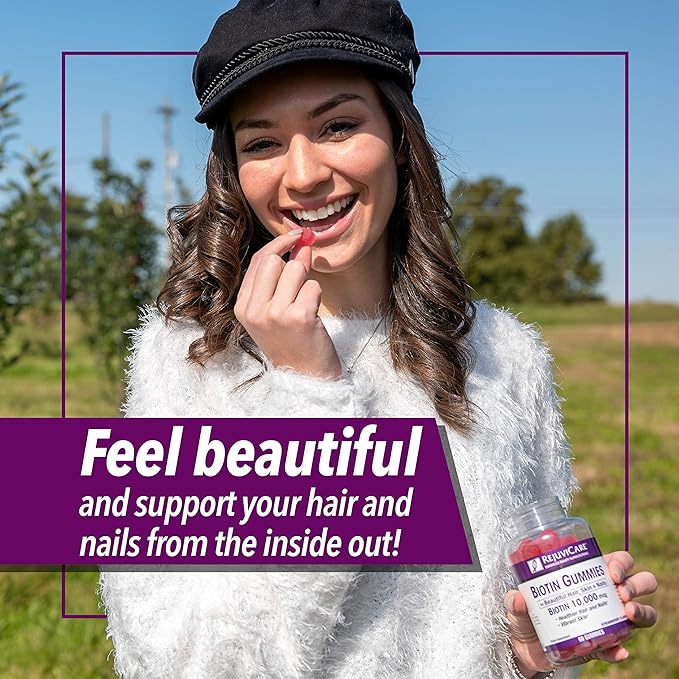 Windmill Health Products Rejuvicare Biotin Gummies- 10,000mcg, 30 servings, One Color, Berry, 60 Count