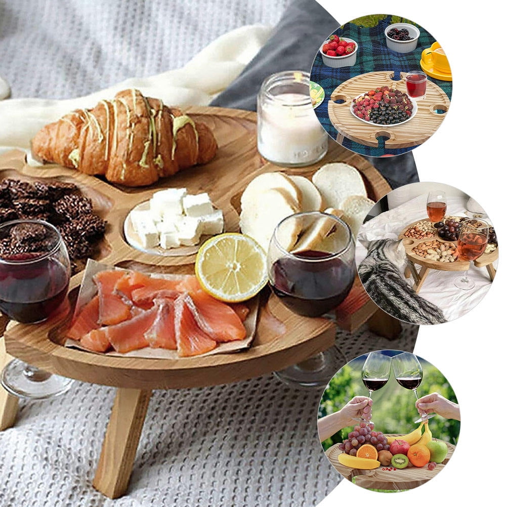 WORGEOUS Picnic Folding Desk Wine Storage 1Pcs 15.7Cm Height