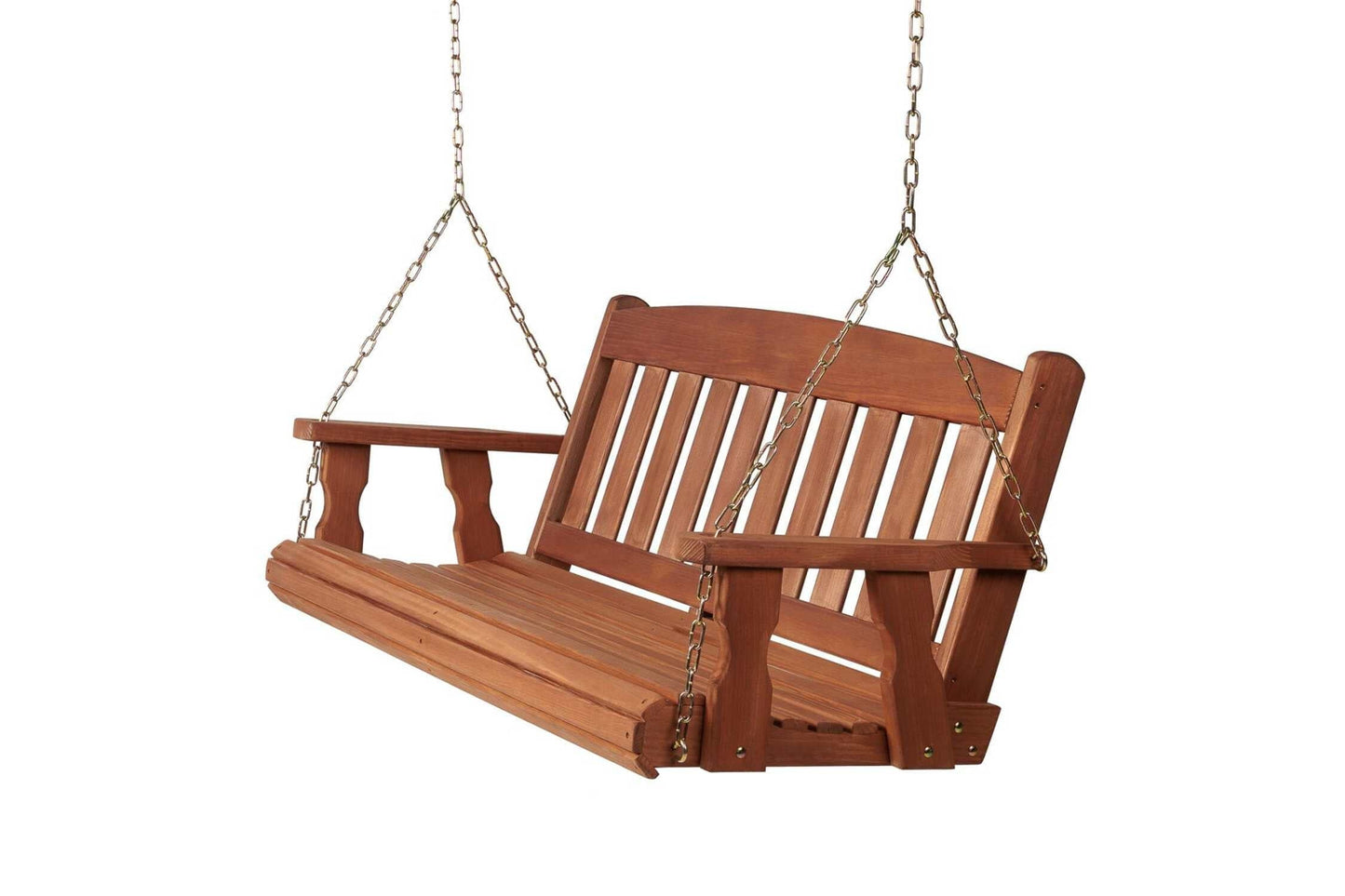 Amish Heavy Duty 800 Lb Mission Treated Porch Swing with Hanging Chains (5 Foot, Cedar Stain)