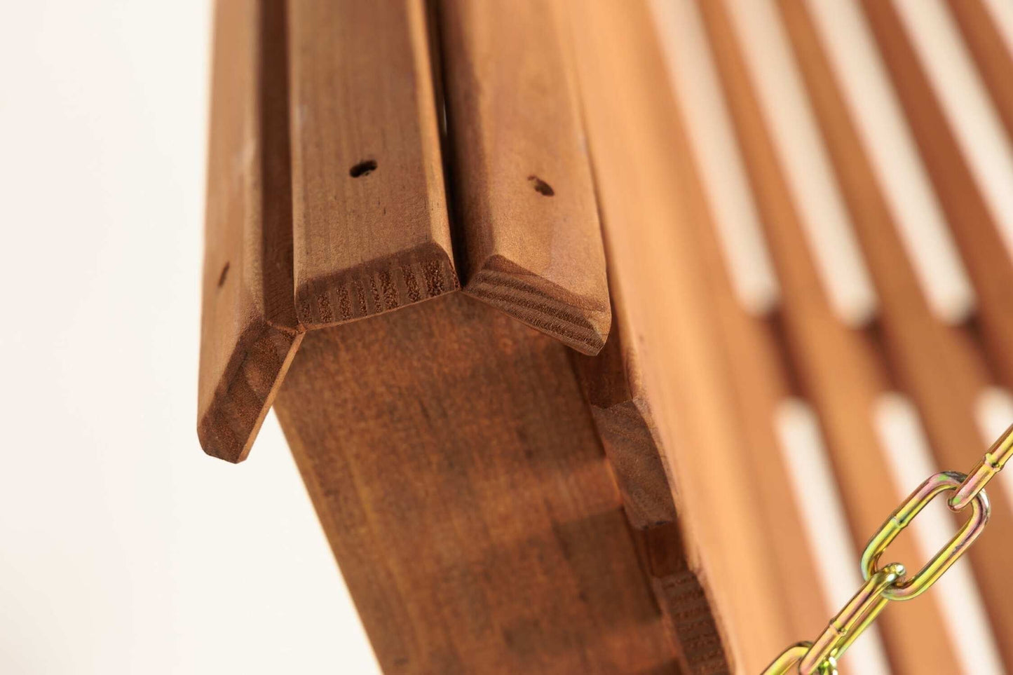 Amish Casual 6 Foot Roll Back Porch Swing with Cup Holders in Cedar Stain - Amish Made in The USA from Treated Pine Heavy Duty 700 Lb. Weight Capacity