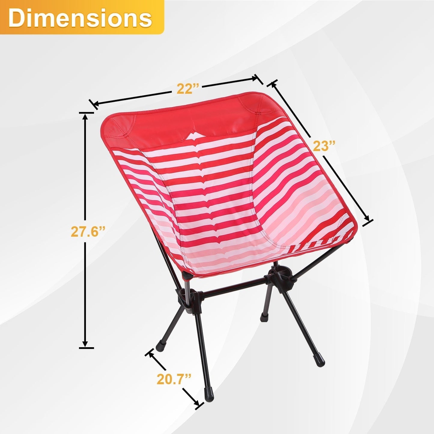 Sophia & William ultralight Compact Camping Chair Portable Folding Chair with Carry Bag, Red