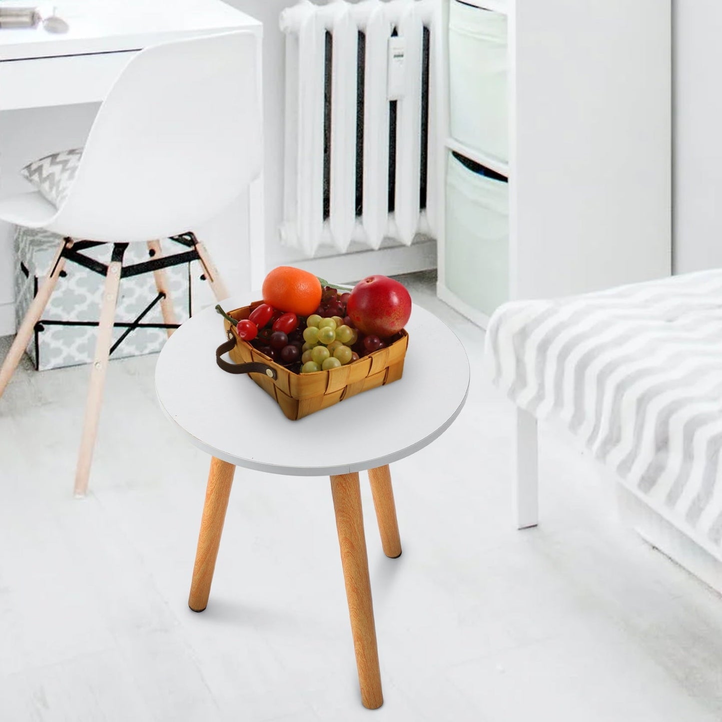 Toyvian 1Pack White Bed Side Rack with Density -saving Organizing Design