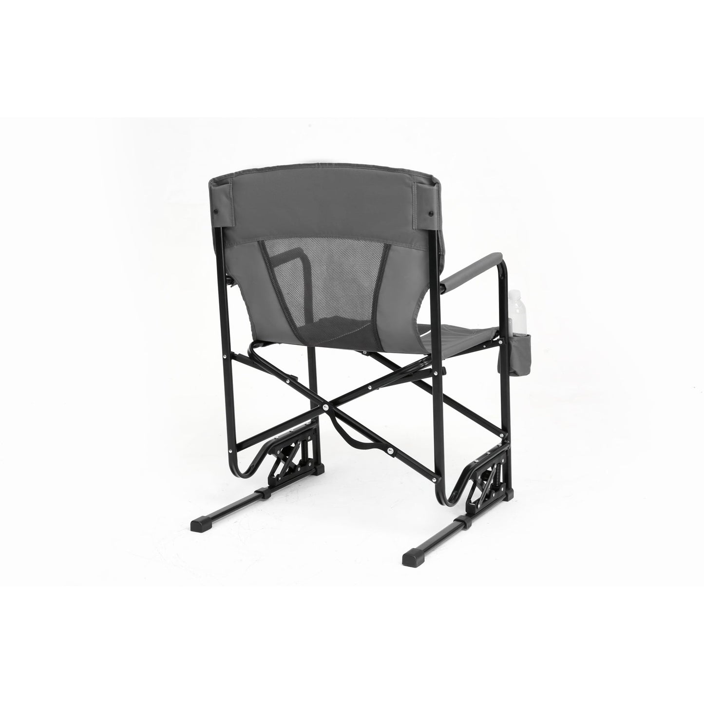 Leumius Outdoor Freestyle Rocker XL Oversized Foldable Rocking Camp Chair,Cup Holder,Gray