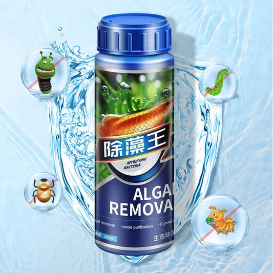 Aquarium Algae Remover | Fish Tank Algaecide & Moss Control Solution | Green Water, Brown Silk, Blue Moss Cleaner | Safe Aquarium Cleaning Agent | 300ml Bottle | Effective Water Clarifier