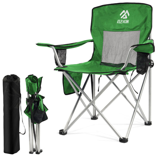 BalanceFrom Folding Camp Chair，Portable Outdoor Chair，with Cup Holder & Carrying Bag，for Camping, Beach, Fishing, and Sports Events