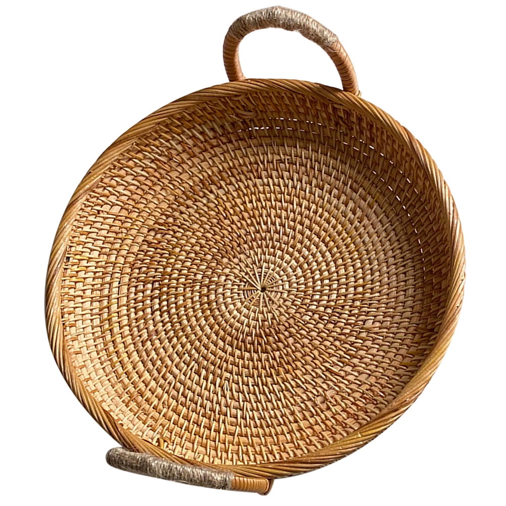 CTIRCHIU Kitchen Wicker Basket Serving Bread Basket Khaki 1Pcs for Home Use