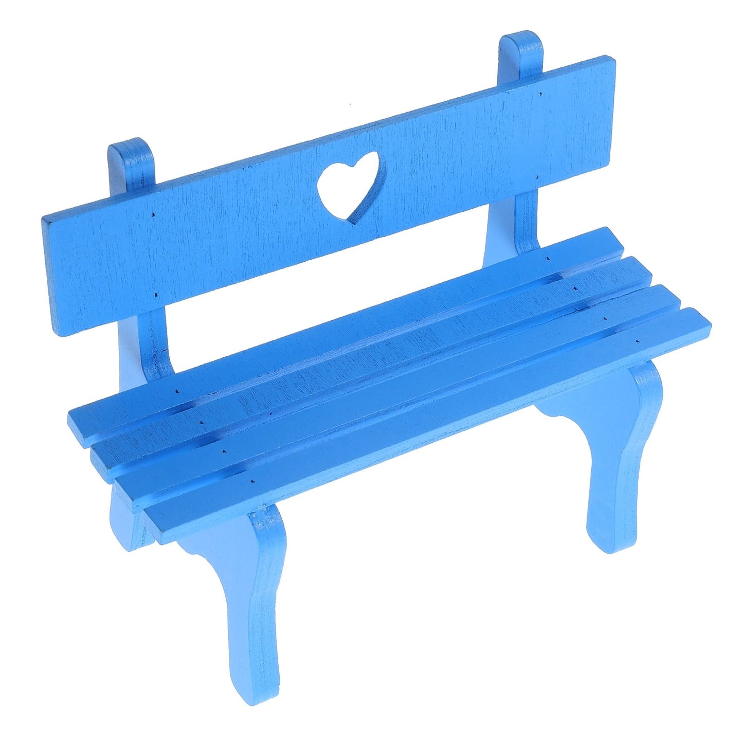 Clispeed 1PC Retro Tiny Bench Decor Garden Benches Blue Metal for Mini House Living Room