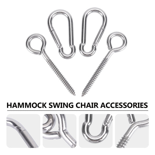 Clispeed 4Pcs Hangers Stainless Steel Fixing Accessories for Hammock
