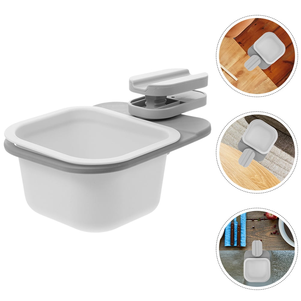 FONDOTIN 2Pack Tiny Small Trash Can Gray ABS Rotatable Simple Design For Dining Table