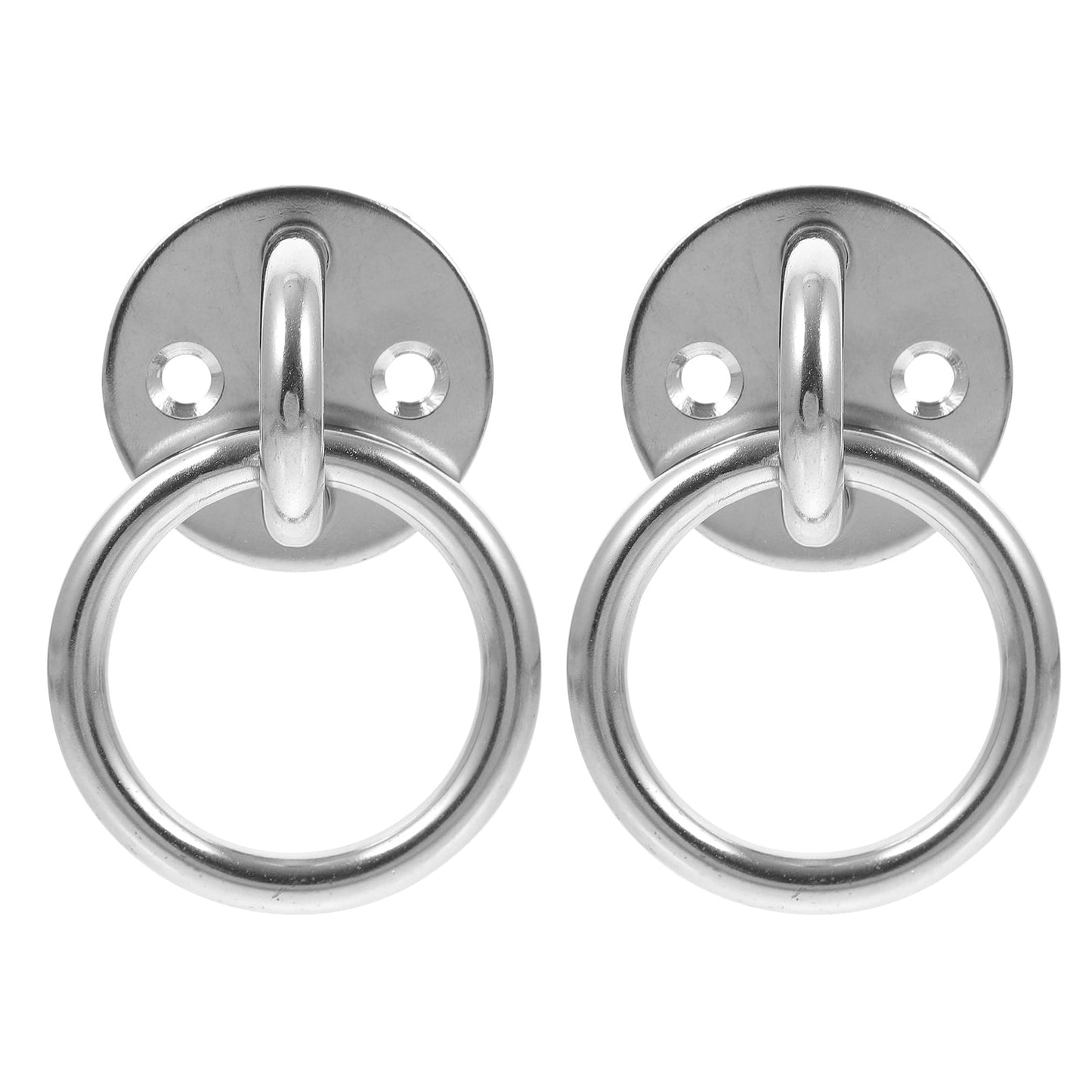 FUEENIRVA Round Pad Ring 2Pcs for Hammock Mount Part Heavy Duty Silver
