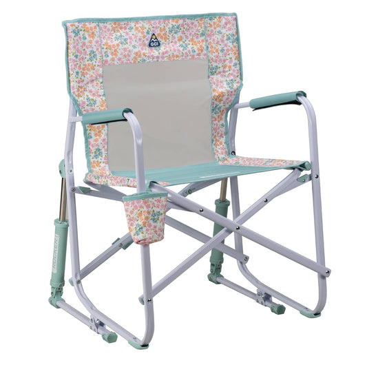 GCI Outdoor Freestyle Rocker Foldable Rocking Camp Chair, Teal Sundress