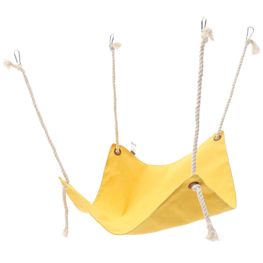 HONMEET 1 Set Swing Bed for Cats Yellow Cotton Linen for Indoor Use Comfortable Pet Resting