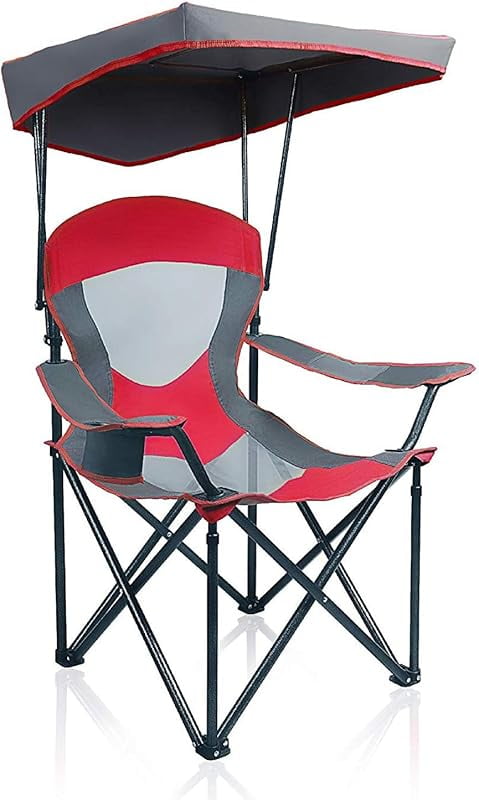 Heavy Duty Canopy Lounge Chair Sunshade Hiking Travel Chair with Cup Holder