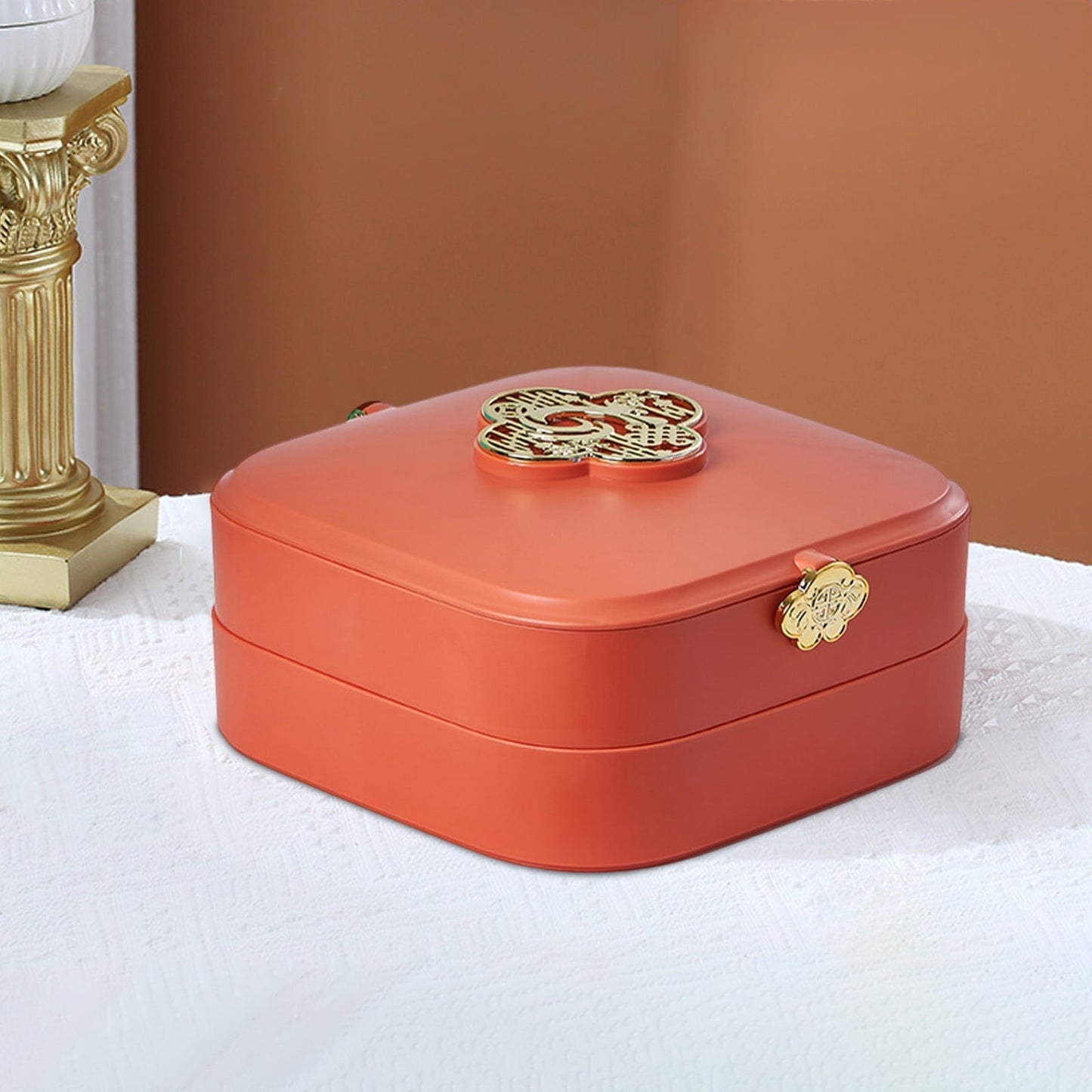 Kraoden Multi-Layer Detachable Fruit Tray, Dried Fruit Box with Unique Partition for Snacks, Coffee Table Storage, Ideal for Home & Outdoor Use