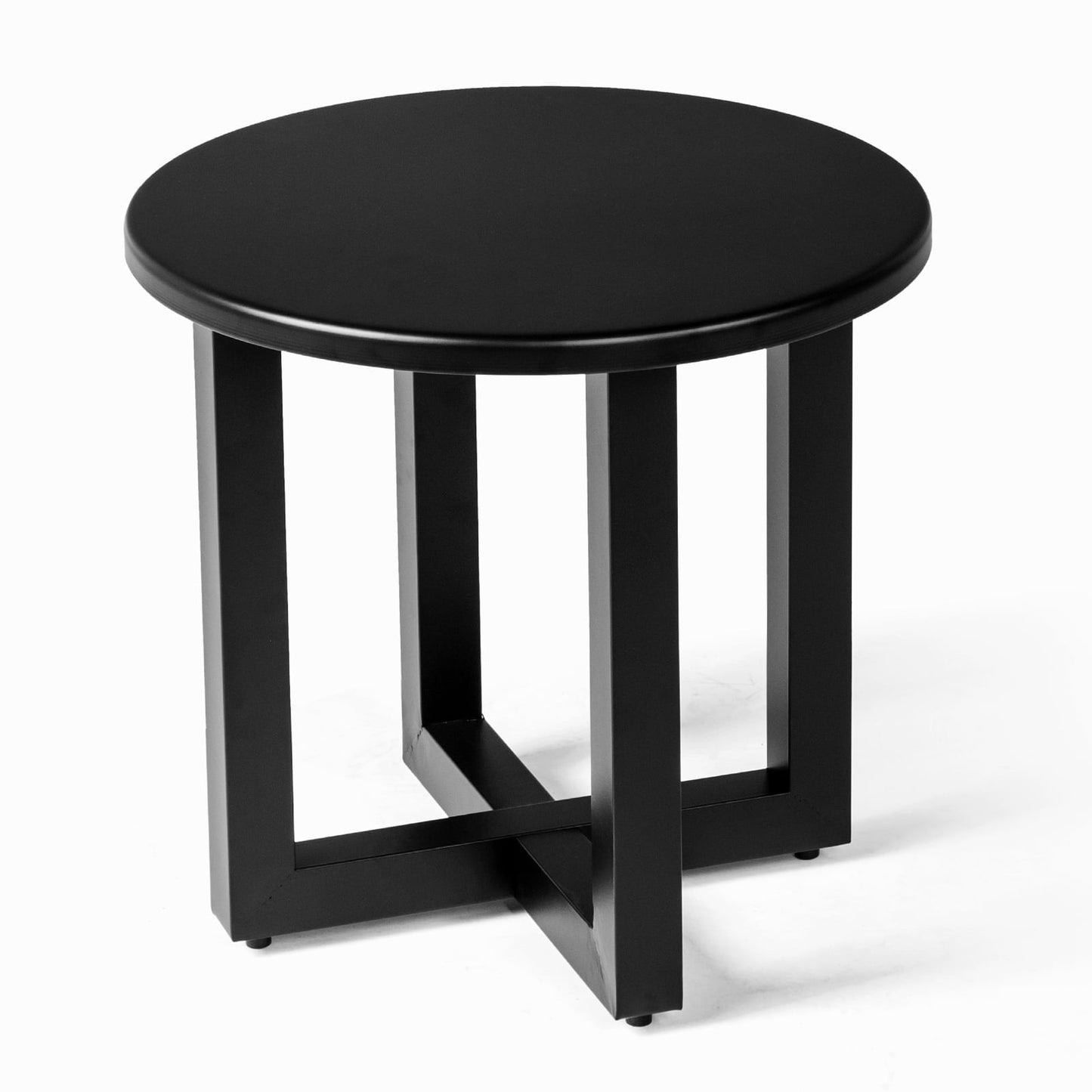 Ktaxon 24" Round Metal Side Table for Outdoor Indoor - Patio Coffee Bistro End Table, Garden Deck, Weather Resistant (Black)