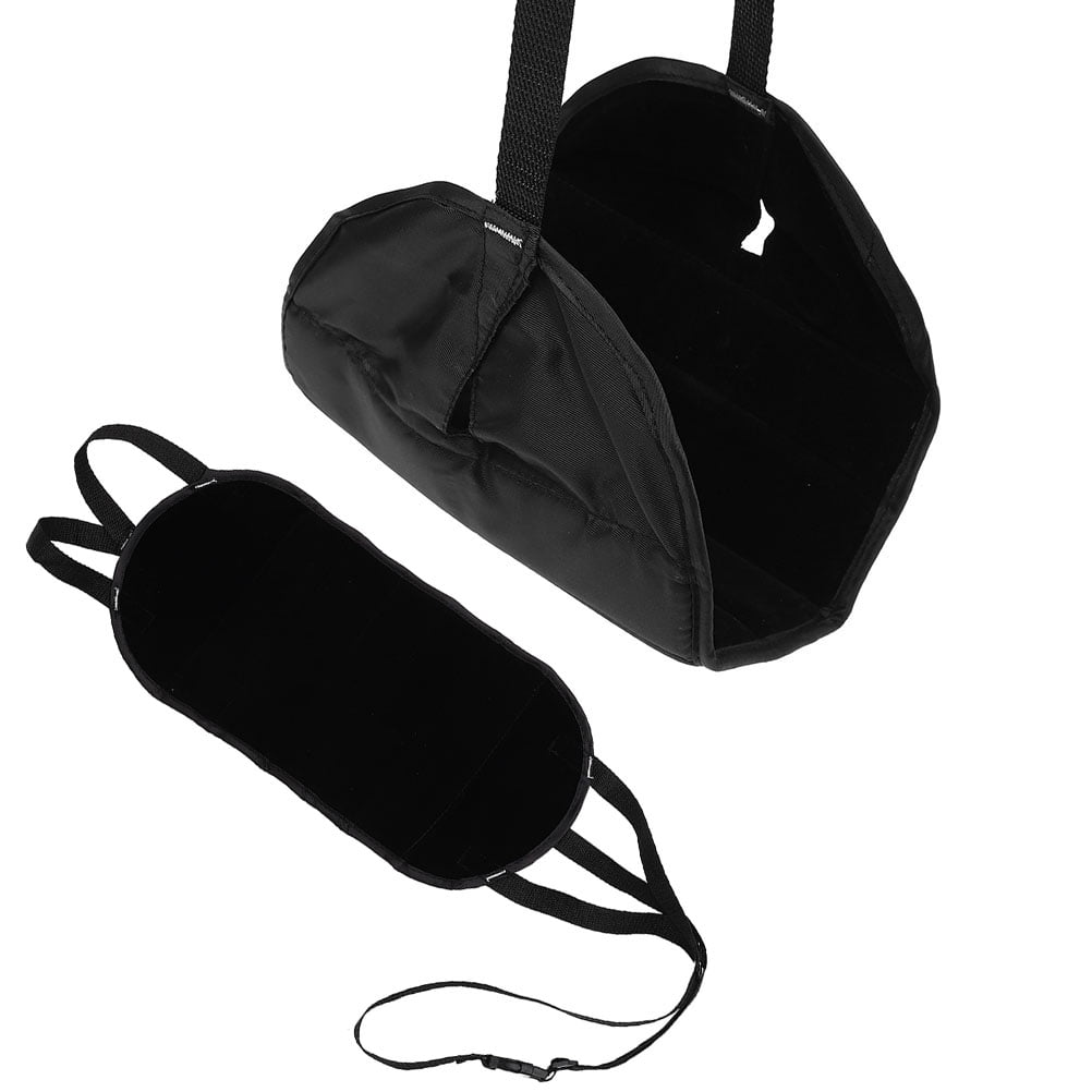 Milisten 2Pcs Black Foot Hammock with Oxford Cloth and Fleece Fabric for Home Use