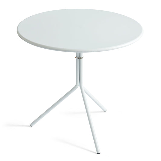 XDECO Patio Dining Table for 4, Bistro Table with Minimalist Modern Style, 31"Round Outdoor Coffee Side Table for Backyard, Deck, Yard, Garden, Poolside, White