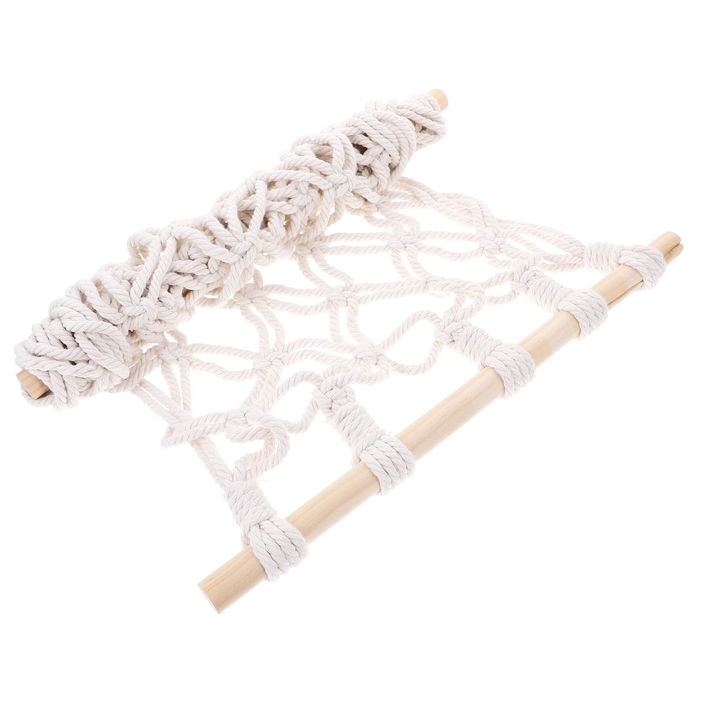 Minkissy 1Set Fruit Hammock with Cotton Rope and Wood Material for Organizing Fruits and Vegetables in Kitchen