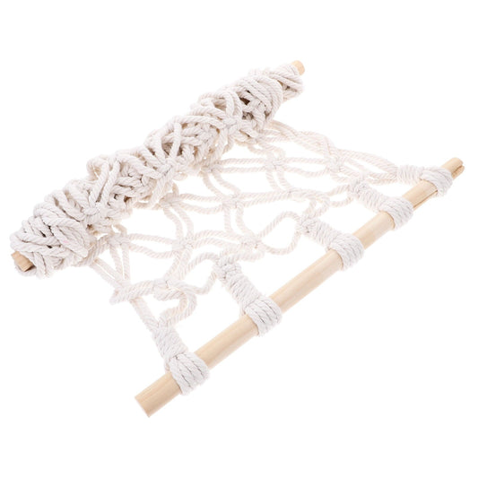 Minkissy 1Set Fruit Hammock with Cotton Rope and Wood Material for Organizing Fruits and Vegetables in Kitchen