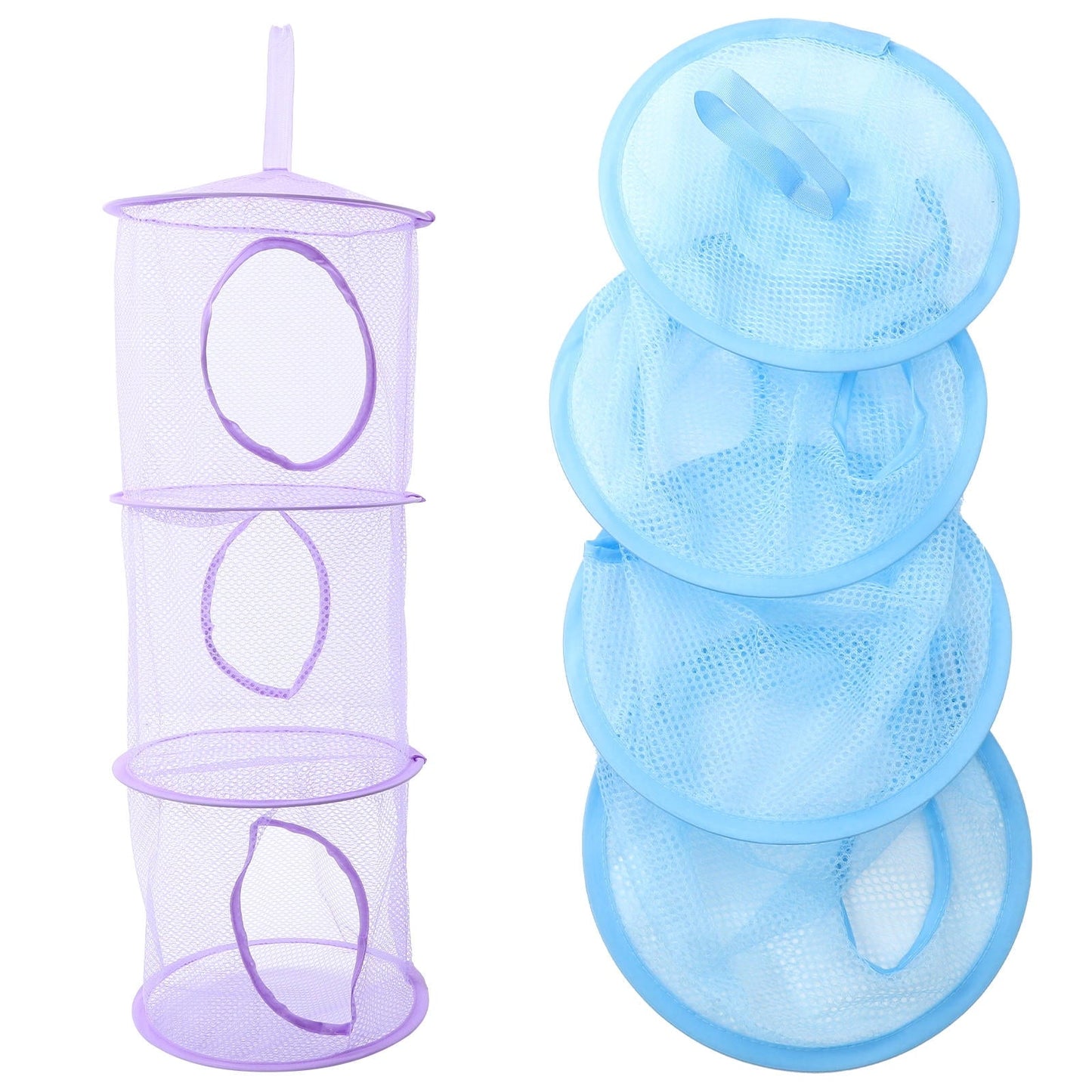 NUOLUX 2Pcs Foldable Multi-layer Toy Storage Hammock For Home Wall Door Hanging Space-saving