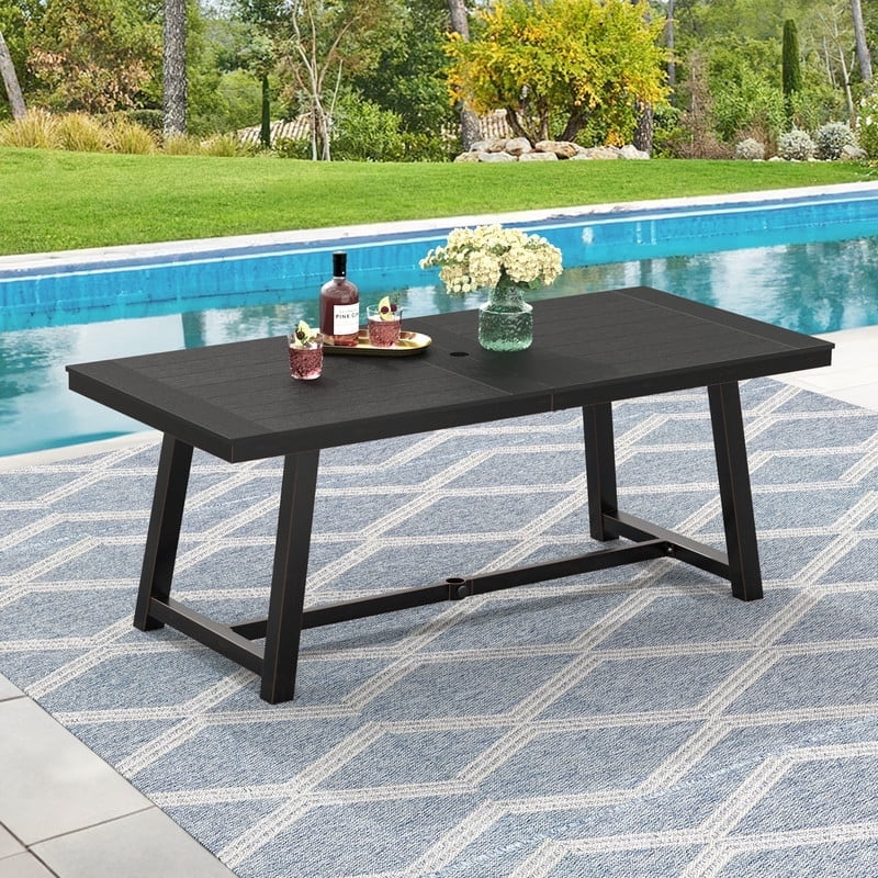 Dycanpo Outdoor Dining Table,HDPS All-Weather Material Outdoor Table for Patio Lawn Garden,Black