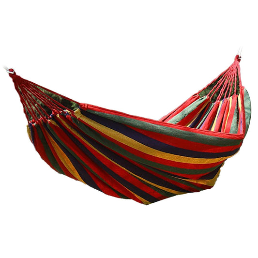 Portable Outdoor Hammock, Single and Double Striped Hammock, Suitable for Outdoor/Indoor Courtyard and Backyard Camping