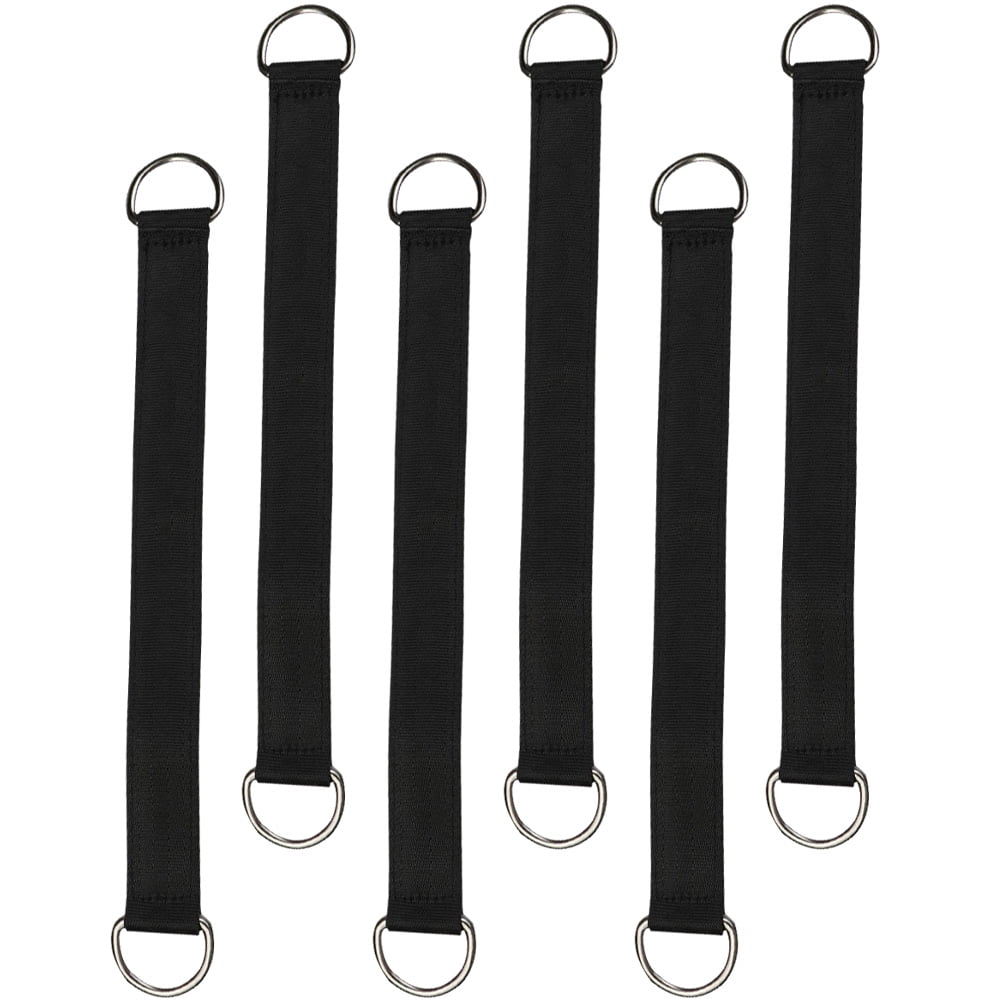 RENACLIPY 6Pcs Black Tree Swings Straps for Outdoor Picnic Camping with Stainless Steel and Polyester 11.2X1X0.2In