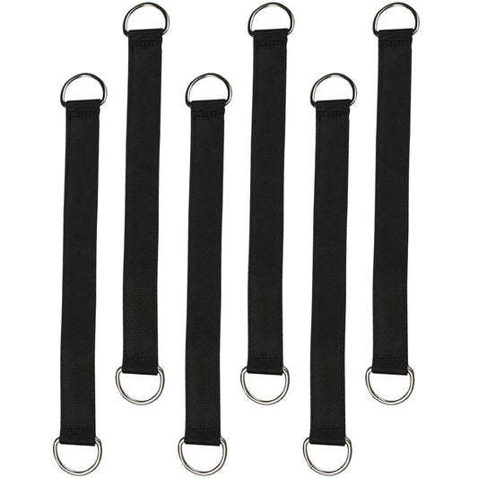 RENACLIPY 6Pcs Black Tree Swings Straps for Outdoor Picnic Camping with Stainless Steel and Polyester 11.2X1X0.2In