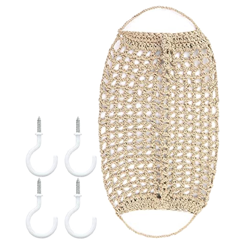 RENACLIPY Fruit Hammock for Kitchen 68X6X6CM Khaki Cotton Rope for Home 1 Set