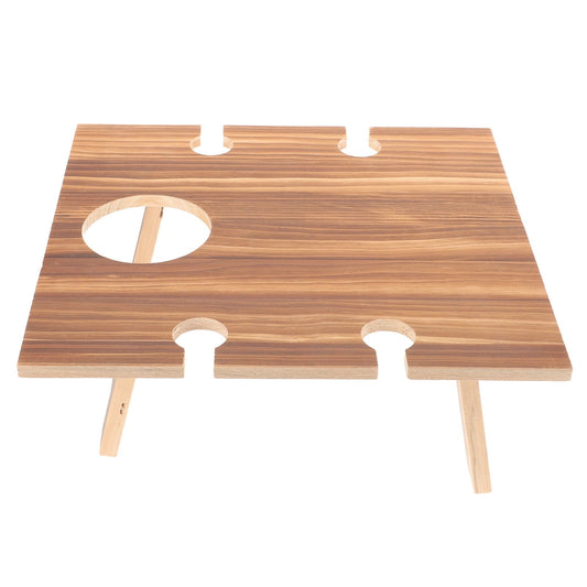 Raindrops 1Pcs Coffee Wood Folding Picnic Table for Outdoor Use at Beach and Park 30X28CM