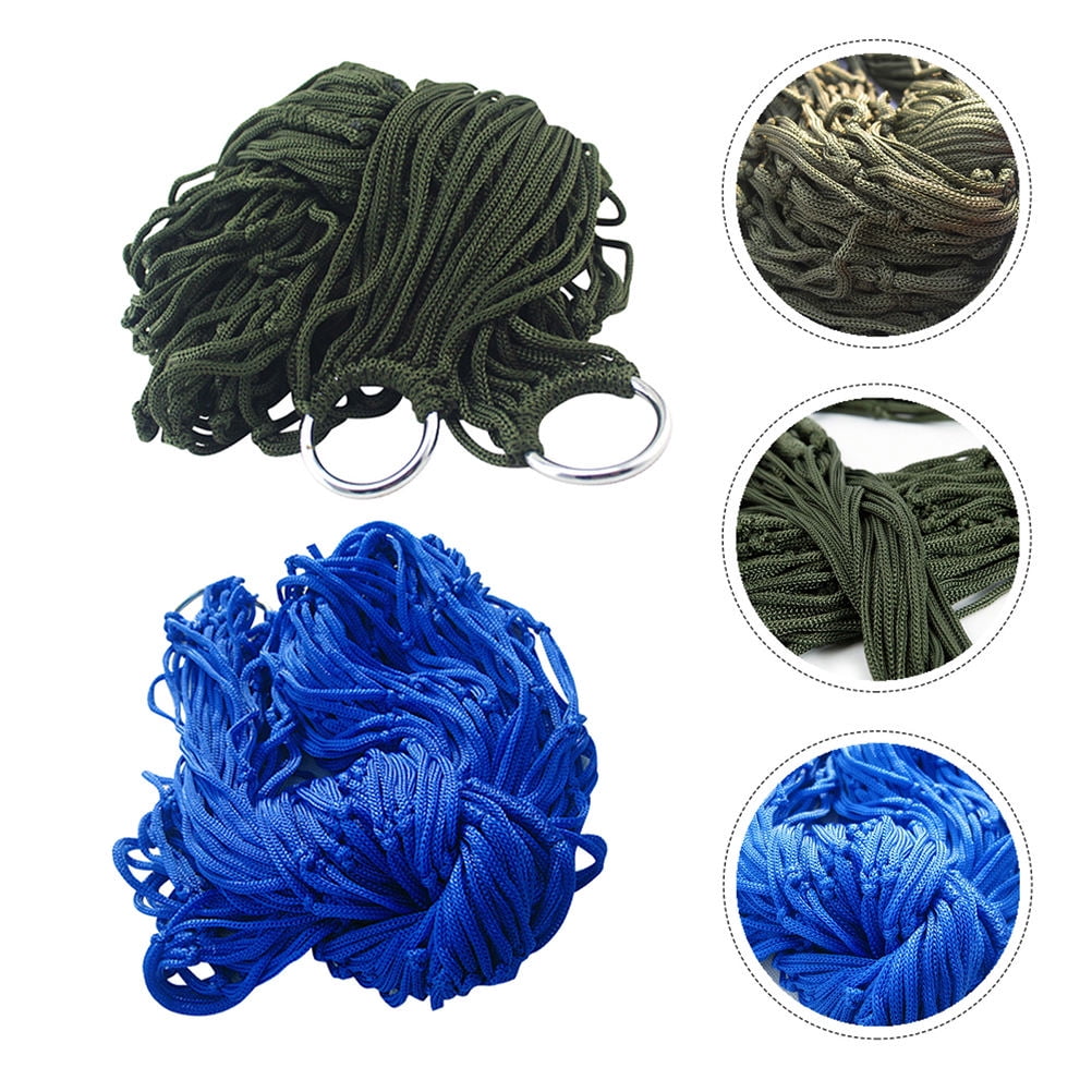 Raindrops Rope Hammocks For Trees Heavy Duty Nylon Hanging Bed Green 2Pcs 94.5X31.5X0.2In