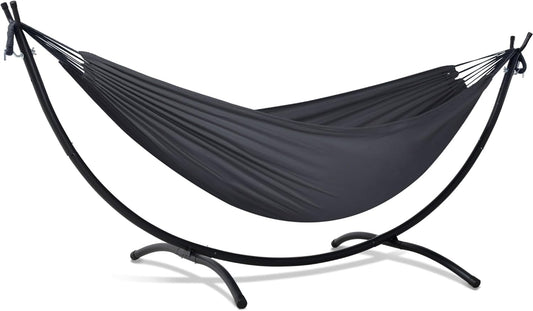 SUNCREAT Hammocks Standing Patio Hammock, Portable Hammock with Stand Foldable, Dark Gray