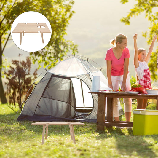 SWETRACE 1 Pc Synthetic Material Foldable Wine Table for Picnic Camping 34x11.8in