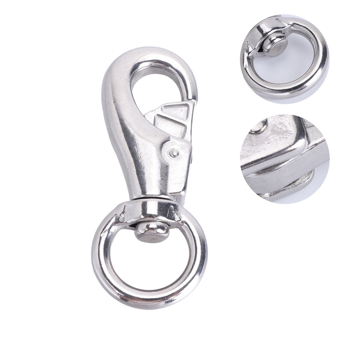 SWETRACE 1Set Metal Hanging Chair Swivel Hook for Wire Rope Applications Silver 3.9x1.4x0.6 Inch