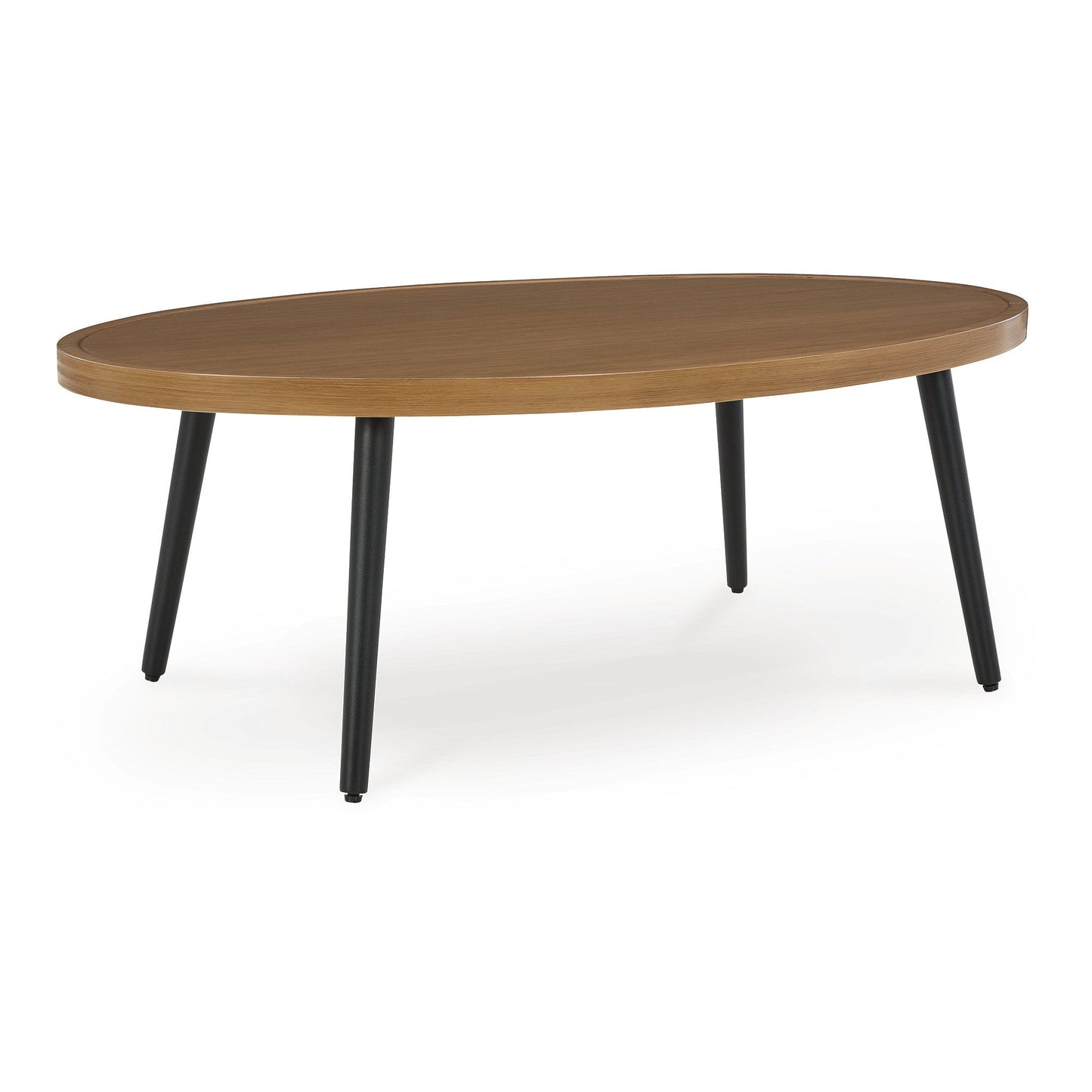 Signature Design by Ashley Horizon Hall Outdoor Coffee Table, Weather-Resistant Aluminum, Two-Tone Brown