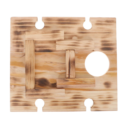 TAILTOSS 1Pcs Brown Wooden Stable Folding Table for Outdoor Activities Camping Dining Table 13.36X11.79X5.11in