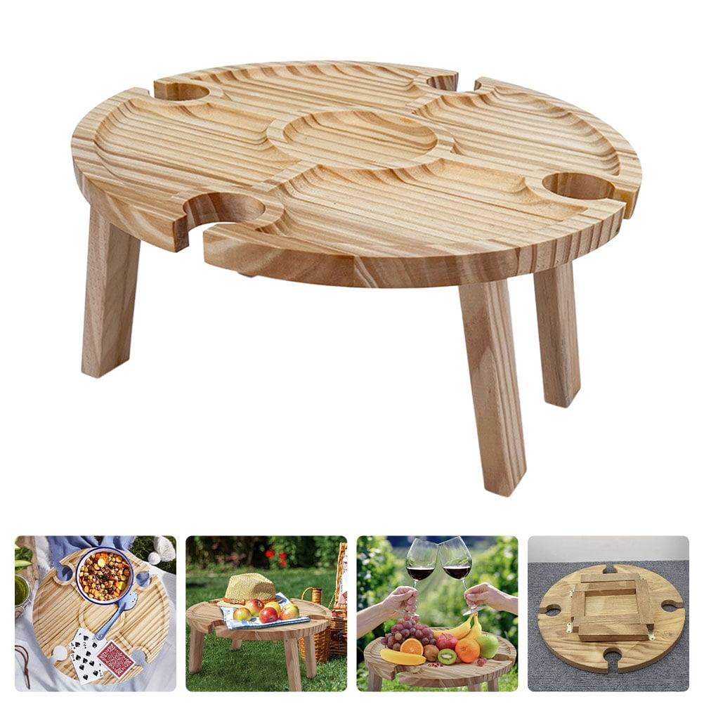 Tineasur Portable Picnic Table Picnic Table Wood 1Pcs for Travel