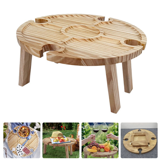 Tineasur Portable Picnic Table Picnic Table Wood 1Pcs for Travel