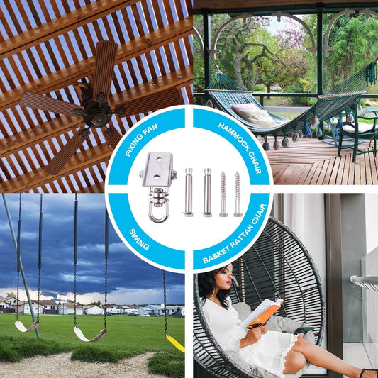 Toddmomy 360 Swivel Swing Hanger Heavy Duty Hammock Hanging Kit 1 Set Stainless Steel for General Users