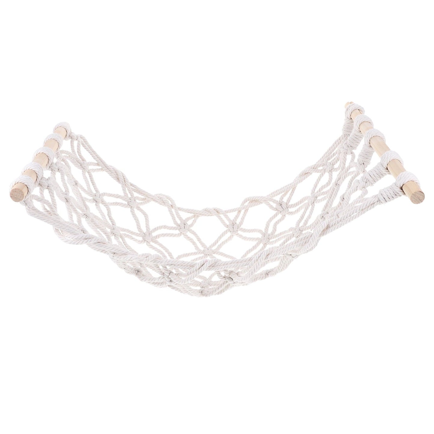 WEAVILUX 1Set Fruit Hammock for Garden and Kitchen Use with Cotton Rope and Wood Material