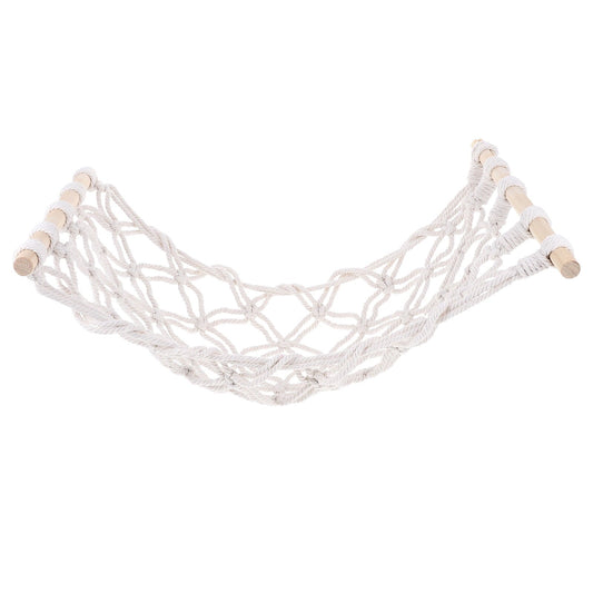WEAVILUX 1Set Fruit Hammock for Garden and Kitchen Use with Cotton Rope and Wood Material