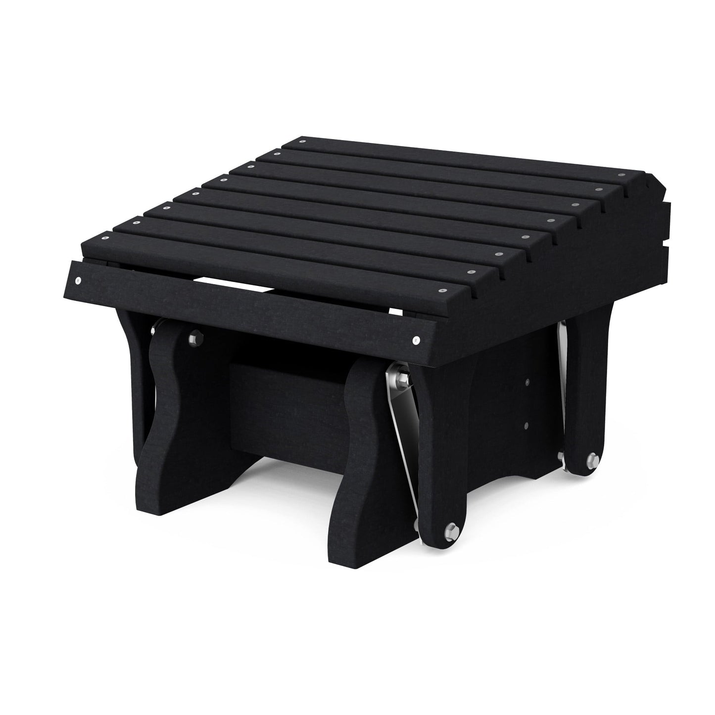 Wildridge Heritage Gliding Footrest, Black - Outdoor Weather Resistant HDPE Ottoman for Adirondack Chair