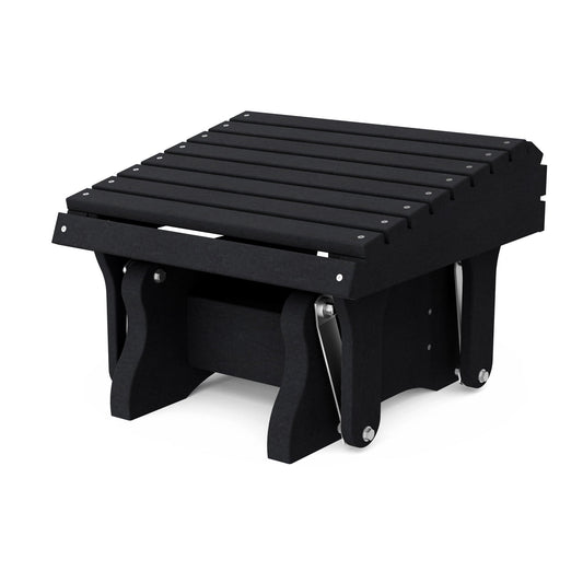 Wildridge Heritage Gliding Footrest, Black - Outdoor Weather Resistant HDPE Ottoman for Adirondack Chair