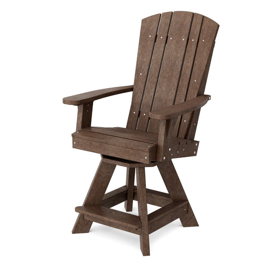 Wildridge Heritage Swivel Balcony Chair, Tudor Brown - Outdoor Weather Resistant Recycled Plastic Furniture for Patio