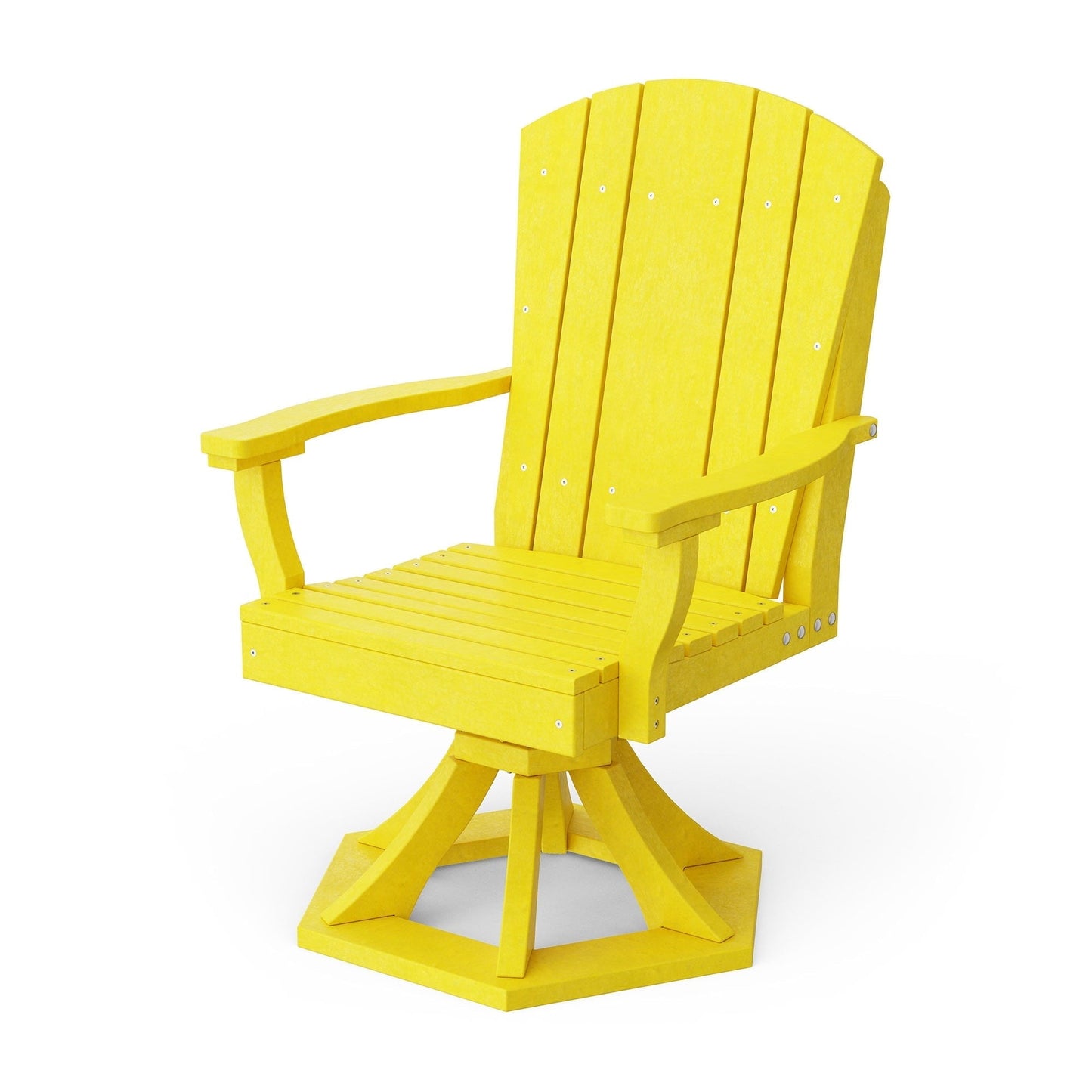 Wildridge Heritage Swivel Dining Arm Chair, Lemon Yellow - Outdoor Weather Resistant Recycled Plastic Furniture for Patio