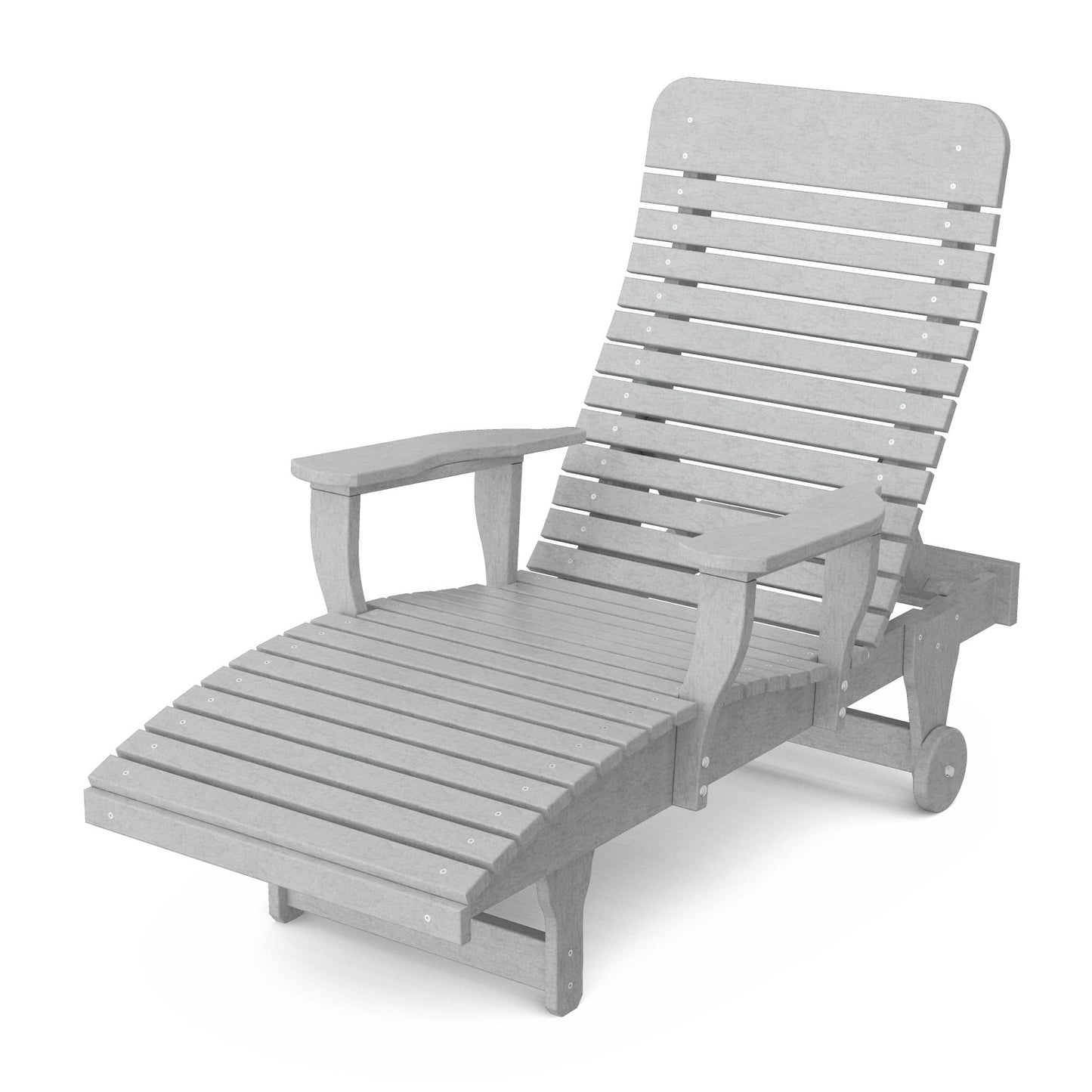 Wildridge Signature Chaise Lounge, Light Gray - Outdoor Weather Resistant Recycled Plastic Furniture for Patio