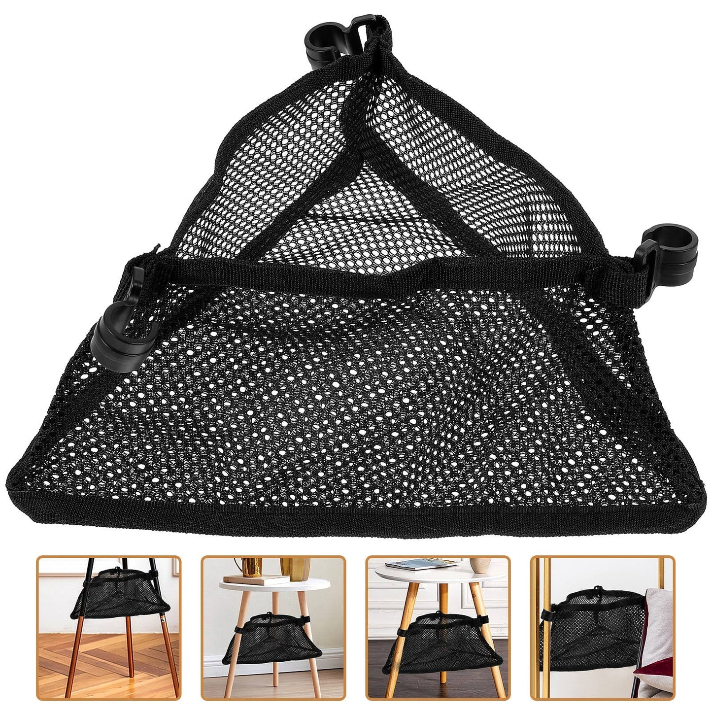Worgeous Desk Accessories Storage Bag Black Mesh Cloth 1Set