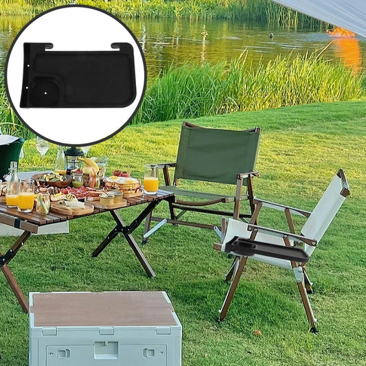 Worgeous 1Set Black Abs Plastic Folding Chair Holder for Chairs and Recliners Outdoor Cup Holder for Home Users