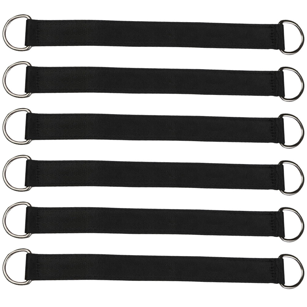 Worgeous 6Pcs Tree Swings Straps Black Stainless Steel for Porch Swing Hangers and Outdoor Picnics