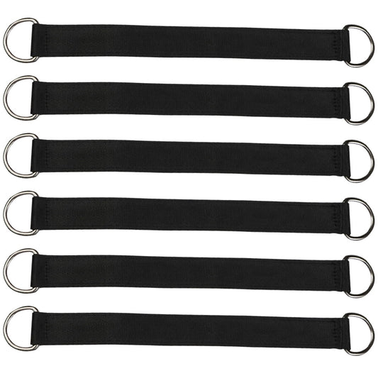 Worgeous 6Pcs Tree Swings Straps Black Stainless Steel for Porch Swing Hangers and Outdoor Picnics